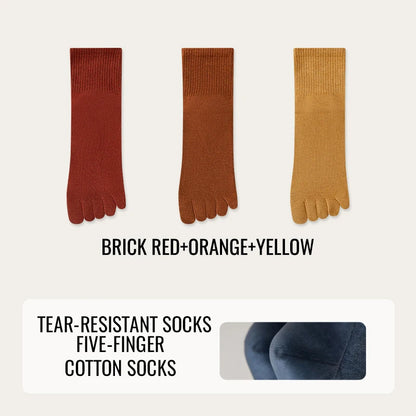 MiiOW Gel Cushion Sock Cracked Dry Skin Heel Protection Elderly Sock Anti Odor Five Finger Sock Women Pure Cotton Spilt Toe Sock