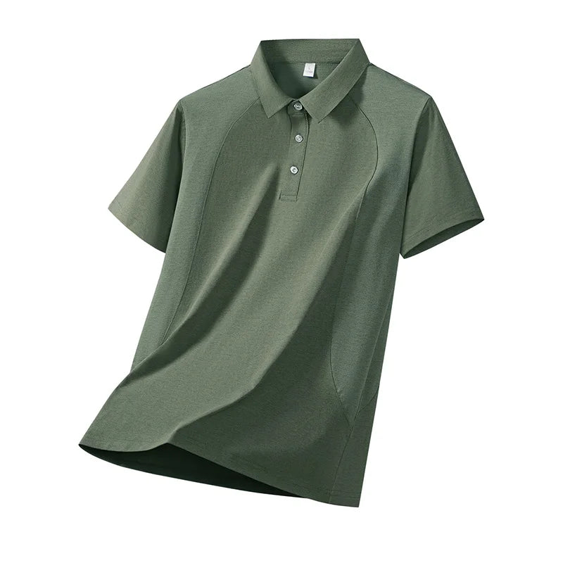 2026 Summer Golf Raglan Splice Polo Shirt Men Quick Dry Collared Sport Office Short Sleeve Tops Athletic Polo Tees for Man