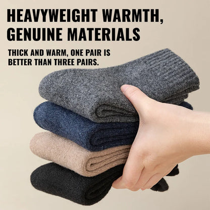 MiiOW Merino Wool Socks Thicken Thermal Winter Cushioned Heated Cold Resistant Cashmere Crew Sock Men Sheep Snow Warm Towel Sock