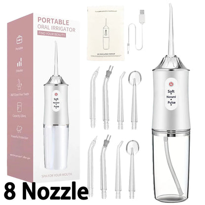 Water Flossers Portable Dental Irrigator Cordless Floss Irrigators Jet Rechargeable Oral Flossers Black Sets for Adults Braces