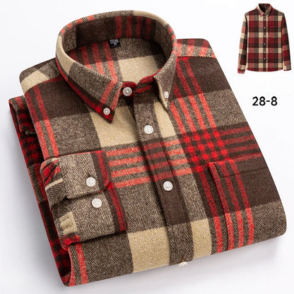 New in Shirt Plus Size 7XL 100% Cotton Long-Sleeve Shirts for Men Slim Fit Casual Plain Shirt Soft Keroan Designer Plaid Clothin