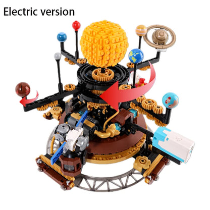 946PCS Electric Solar System Planetarium MOC Building Blocks DIY STEM Educational Home Decor Toy Kids Birthday Gift