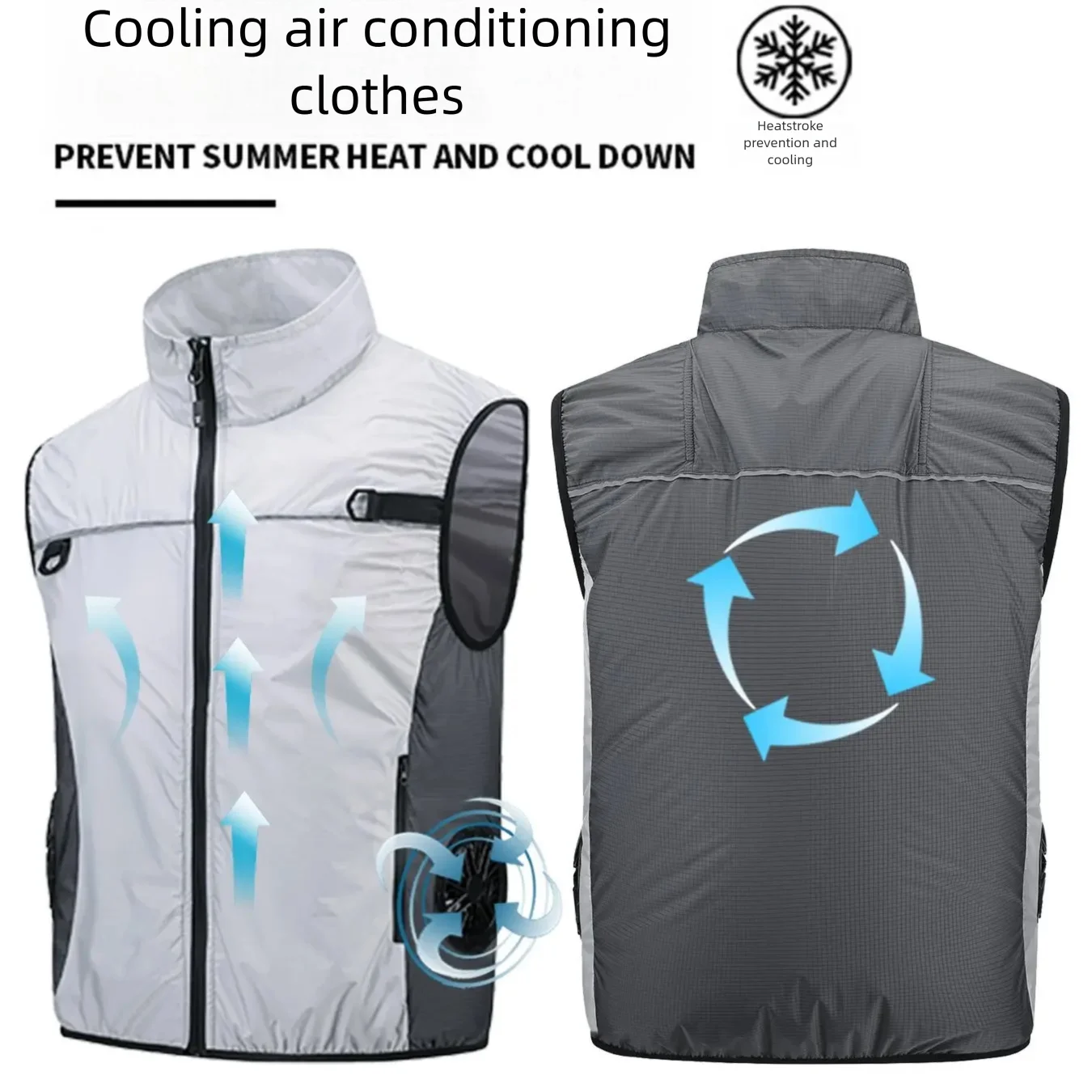 Summer New Side Fan Vest USB Refrigeration Air Conditioning Clothing for Men Women Outdoor Heat Protection Fishing Work Clothes