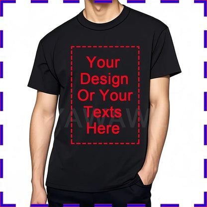 Customized Tee Shirt For Men Design Your Logo Here Cotton Unisex Tshirt  Cotton Summer Top Fashion Unisex Tshirt