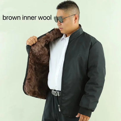 2024 Winter Genuine Wool Cotton Jacket Middle-aged Elderly Men Women Thicken Warm Outerwear Casual Long Sheepkin Jacket Dad Gift