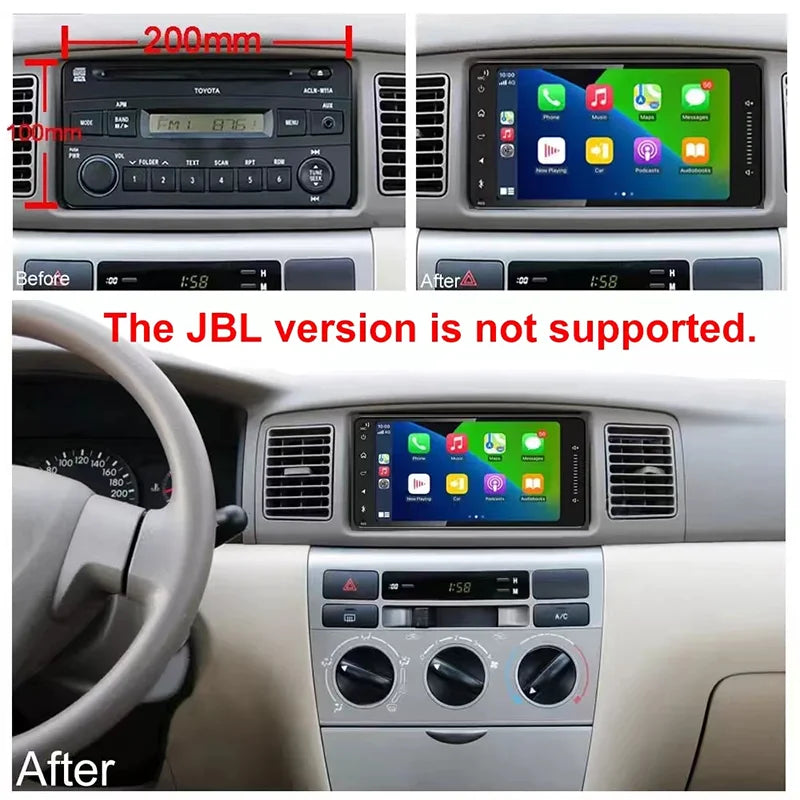 7" 4-64GB For Toyota Kluger 2007-2013 Car Stereo Radio Wireless Apple Carplay Android Auto Head Unit FM GPS BT