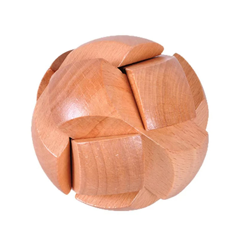 Magic Puzzle Ball Luban Brain Teasers Wooden Soccer Football Unlock Interlocking IQ Logic Challenge Educational Toys Kids Teens