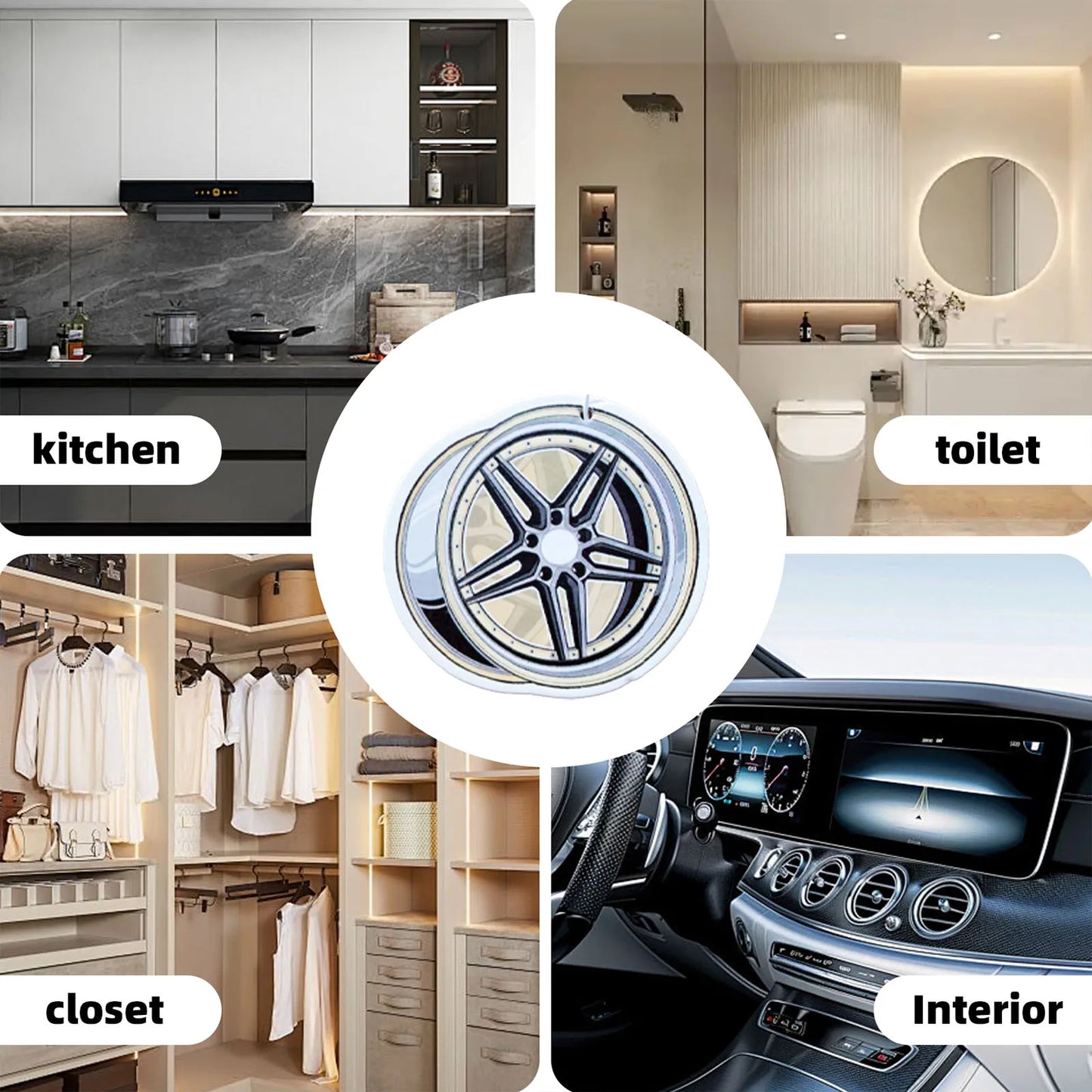 Wheel-shaped Japanese car air freshener, hanging air freshener, perfume fragrance