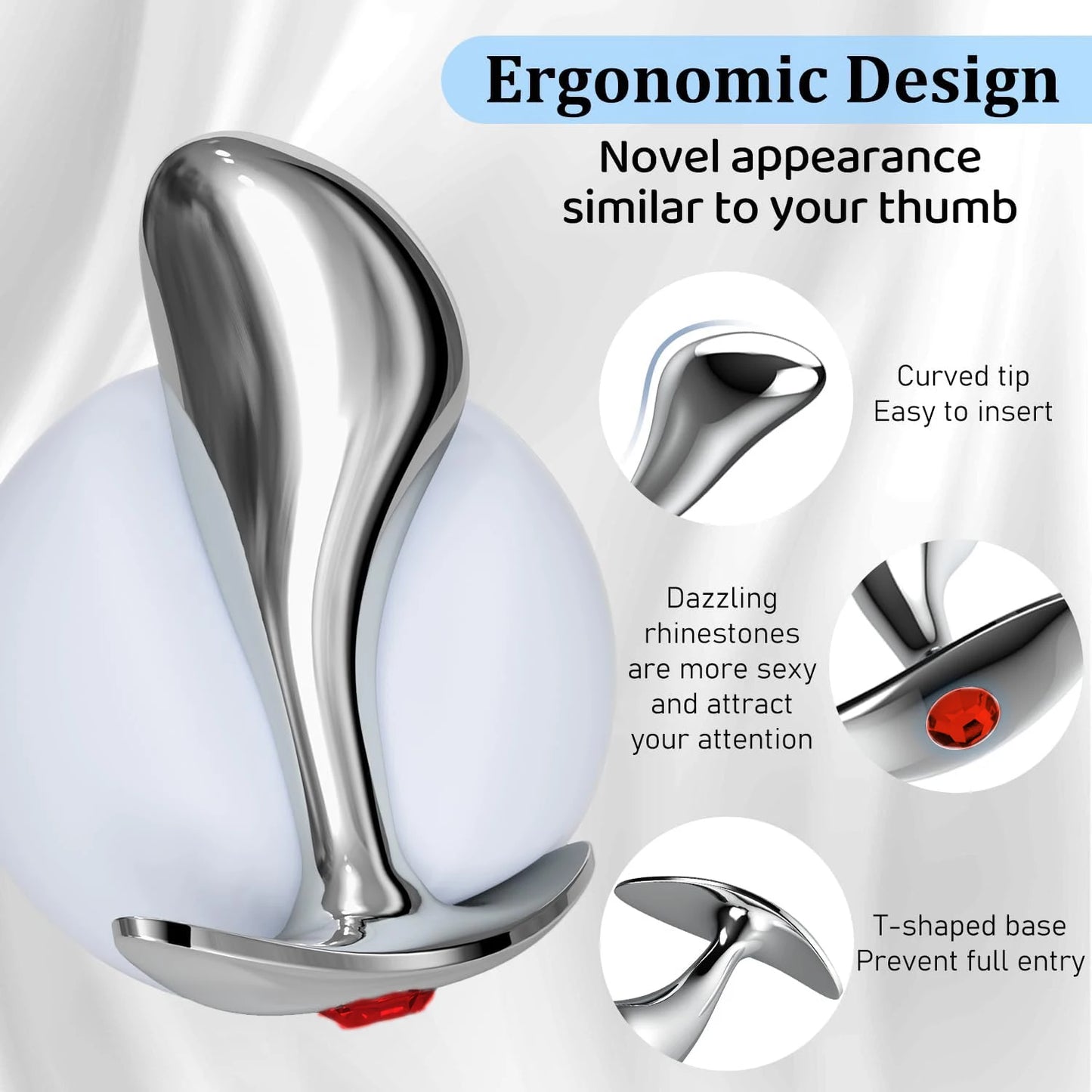 Metal Anal Plug P Spot Stimulator Prostate Massager Wear Outdoors Butt Plug Wearable Sex Toys for Men and Women Adult Sex Toys