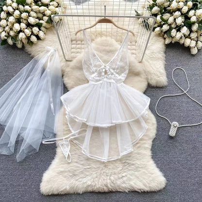 Sexy Lace Strap Jumpsuit Slim Fit Transparent Women's Pajamas Halter Playsuit Erotic Lingerie Catsuit Backless Hollowed Bodysuit