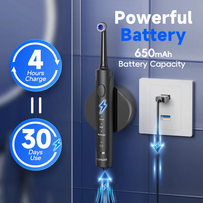 Mornwell 2.0 Electric Toothbrush & Water Flosser Combo, 6 Jet Tips, 4 Brush Heads, IPX7 Waterproof Design for Complete Oral Care