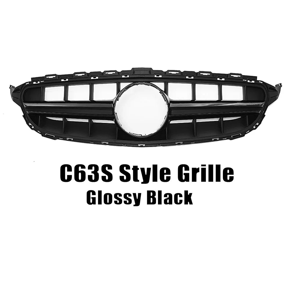 XVIP GTR Style Front Racing Grille For Mercedes Benz C-Class W205 2015-2018 C180 C200 C300 Chrome Diamonds Style Bumper Grilles