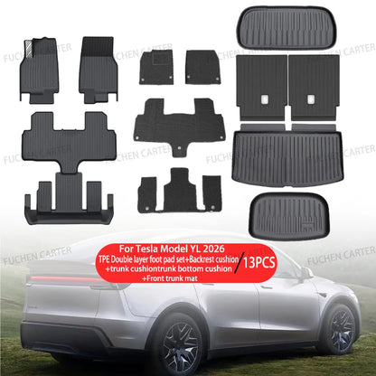 For Tesla Floor Mat Model YL 2026 Car Trunk Mat Set Luggage Mat TPE waterproof Anti-Slip Set LHD Floor Liner Mat Car Accessorie