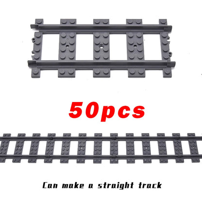 MOC City Bricks Train Flexible Construction Parts Railway Curve Track R104 Building Blocks Model Accessories Compatible 53401