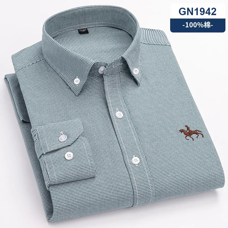 Fashionable Cotton Men's Shirt Long-Sleeved Oxford Soft Comfortable And Breathable Classic Versatile Business Casual Men's Shirt