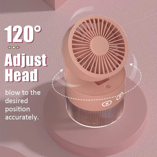Spray Cooling Fan 3 in 1 Aroma Diffuser Night Light USB Desktop Portable Electric Fan with 350ml Water Tank for Office Dorm