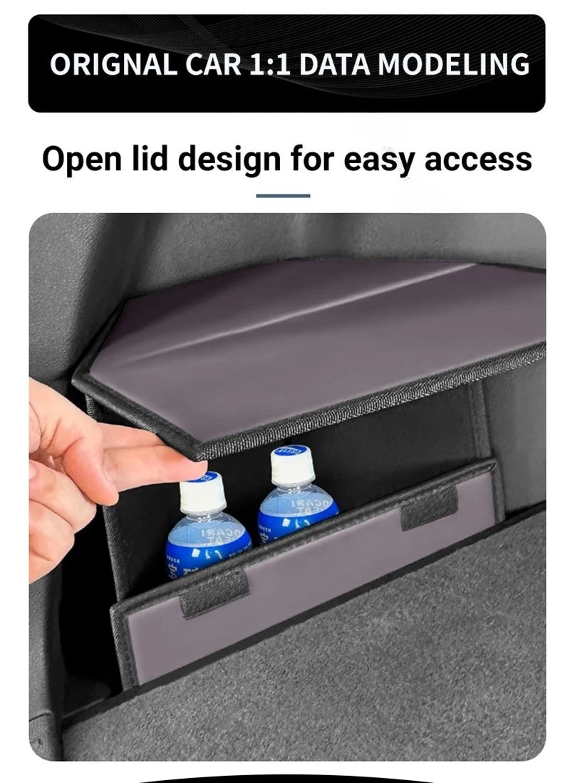 For Byd Song Plus Seal U 2020-2025 Car Foldable Trunk Storage Box Portable Multipurpose Organizer Case Side Groove Storage Box