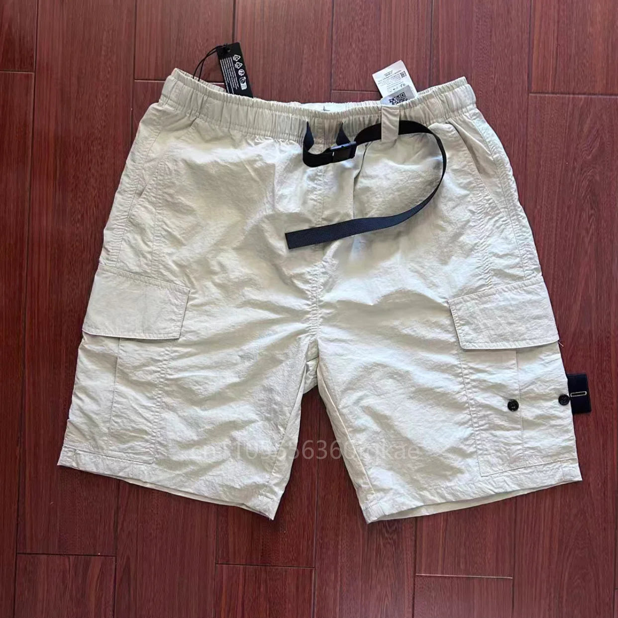 26 New Compass Button Patch Men's Shorts Pants Male Summer Breathable Solid Color Linen Trousers Beach Shorts Fitness Streetwear