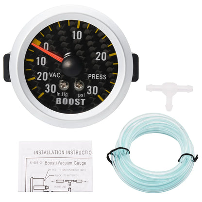 -30~30 PSI Auto Car Turbo Boost Gauge + Sensor with Gauge Pod Holder for 4/6/8 Cylinder Gasoline Car Car Accessories