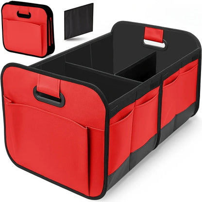 Collapsible Car Trunk Storage Box, 600D Oxford Fabric SUV Organizer with Reinforced Handles & Multiple Compartments for Vehicle