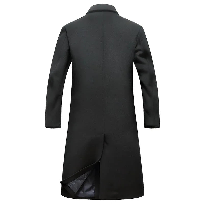 Quality Thickened Long Woolen Blends Coat Men's Autumn Winter New Style Casual Business Windbreaker Jacket Fashion Trench Coats