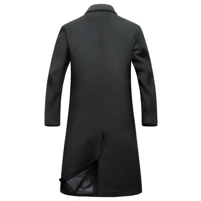 Quality Thickened Long Woolen Blends Coat Men's Autumn Winter New Style Casual Business Windbreaker Jacket Fashion Trench Coats