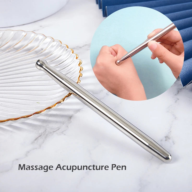 Stainless Steel Manual Acupuncture Pen Trigger Point Massager Deep Tissue Massage Tool For Body Meridian Pain Relief Health Care