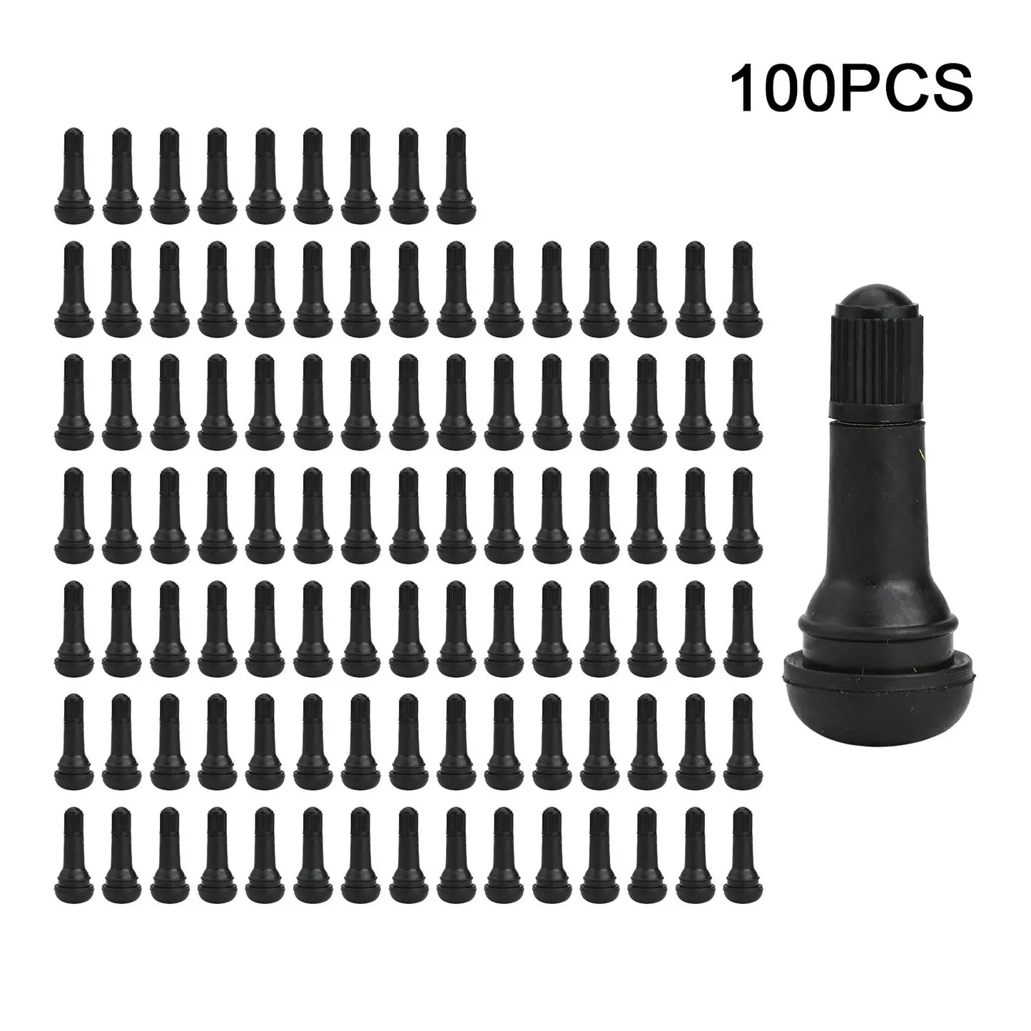 100 Pcs Rubber Valves Tyre Rubber Valve TR413 Tubeless Car Wheel Tire Valve Stems With Cap Dust Cap For Car Motorcycle ATV