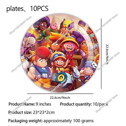 Anime Game Theme Party Supplies Flag Pull Banner Cake Topper Balloon Set Kid Girl Boy Happy Birthday Party Baby Shower Decor