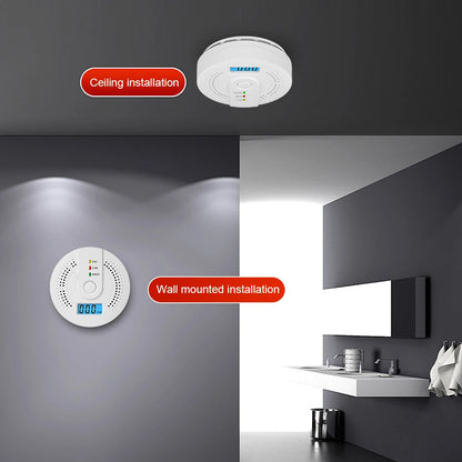 Digital Carbon Monoxide Detector Sound Warning Battery Powered CO Gas Monitor Alarm Detector Portable CO Detector Home Use
