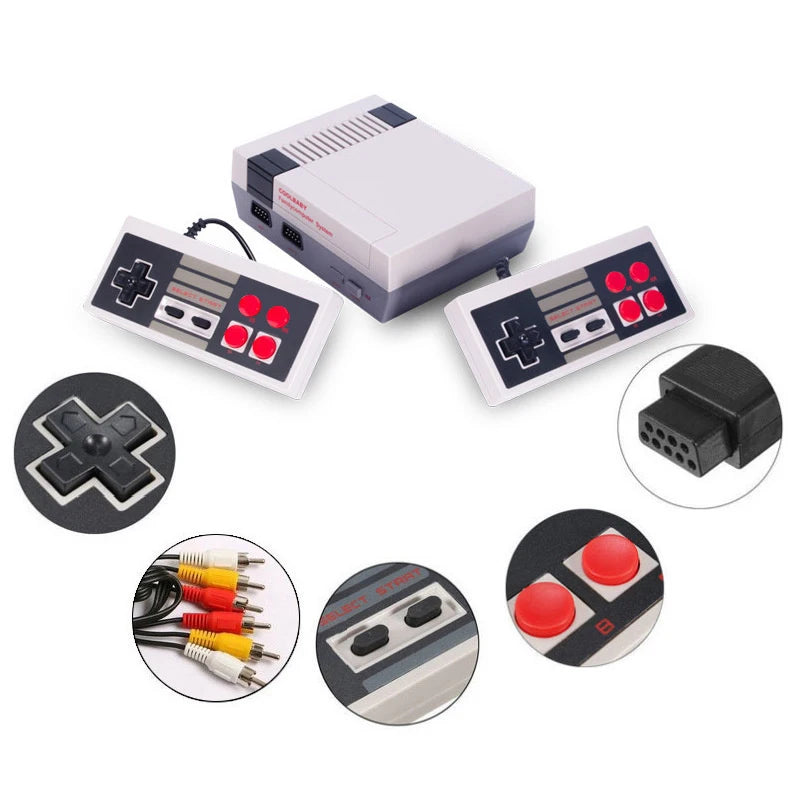 Retro Family Video Game Console For FC Home Game Player AV Output Built in FC620 Classic Game with wired Gamepad For Children