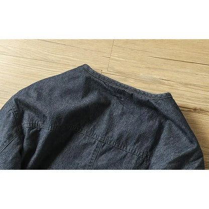 Retro Japanese Style Loose Fit Cotton Jacket Casual Unisex Denim Coat Long Sleeve Warmth Youth Fashion Autumn Winter Men's Wear
