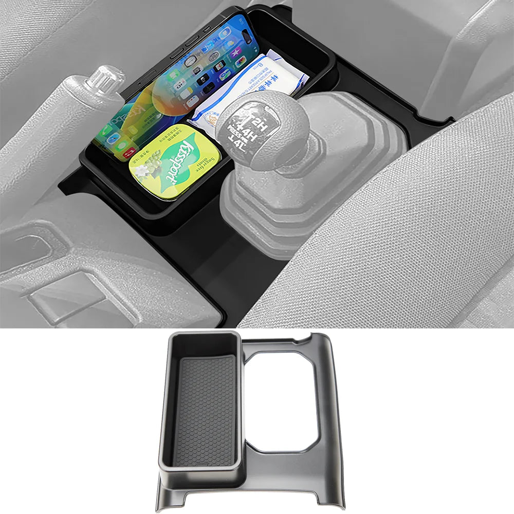 Car Gear Shift Storage Box Center Console Organizer Tray Phone Cup Holder for Suzuki Jimny 2024 2025 AT Model Interior Accessory