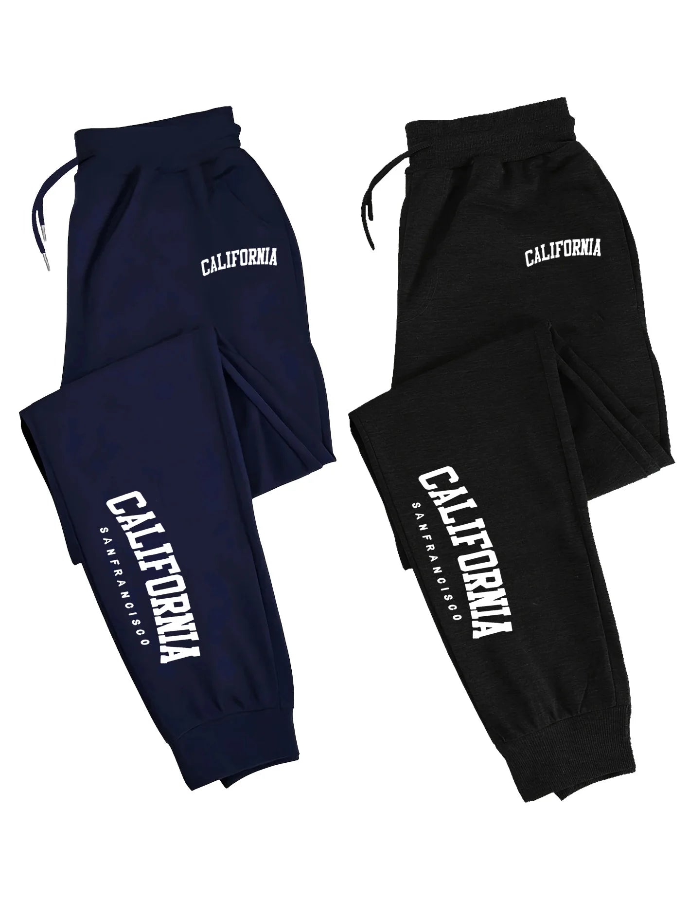 2 Pack Men's Print Polyester Joggers, Drawstring Waist, Wrinkle-Resistant, Breathable, Slim-Fit, Cuffed Hem, Ideal for S