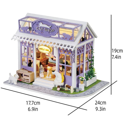 DIY Wooden Miniature Doll House 3D Puzzle Assembly Building Toys Kits Small Room Dollhouses Wooden Toys For Xmas Gifts
