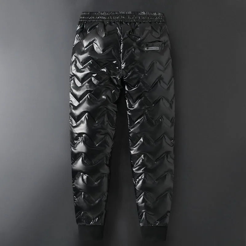 Autumn and Winter New Fashion Trend Solid Color Thickening Warm Down Pants Men's Loose Sports Large Size High Quality Pants