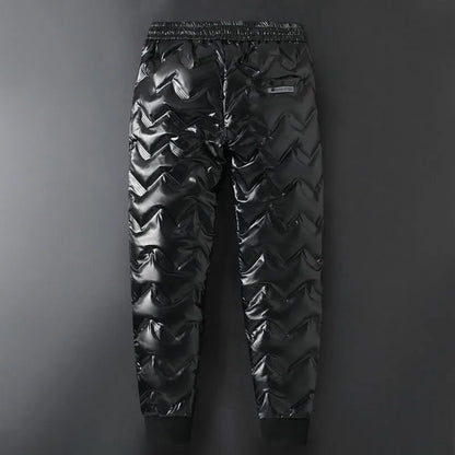 Autumn and Winter New Fashion Trend Solid Color Thickening Warm Down Pants Men's Loose Sports Large Size High Quality Pants