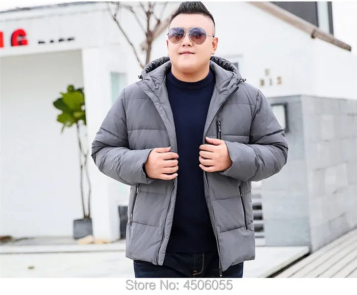 Duck Down Coats Men 170KG Hooded Winter Short Coat Male Warm Plus Size 7XL 8XL 9XL 10XL Thick Hoodies Parkas Soft Clothes