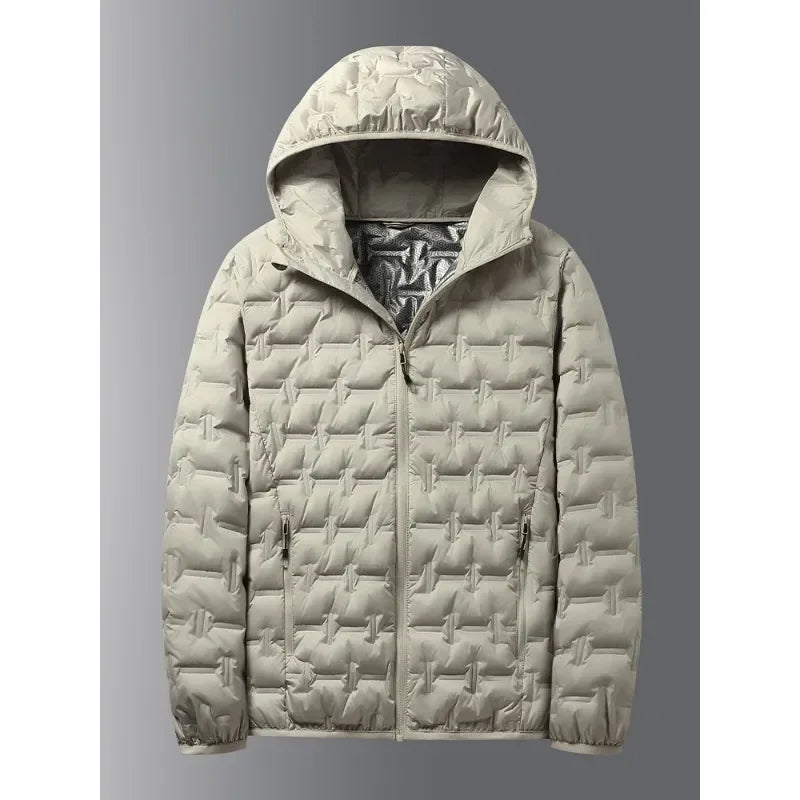 Men Graphene Down Jacket Winter Solid Color Lightweight Short Coat Casual Outdoor Puffer Jacket