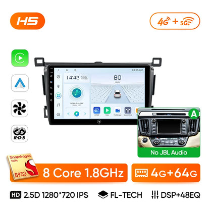 Ainavi Car Radio For Toyota RAV4 2013 2014 2015 2016 2017 2018 2019 XA40 RHD Android 13 Auto Wireless Carplay Car Multimedia DIN