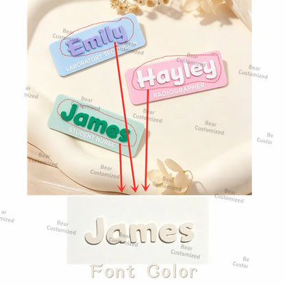 Custom  Acrylic Name Brooch ，Work Name Badge， Personalised Name Badge, Acrylic Name Badge, Gift for Nurse Present for Teacher