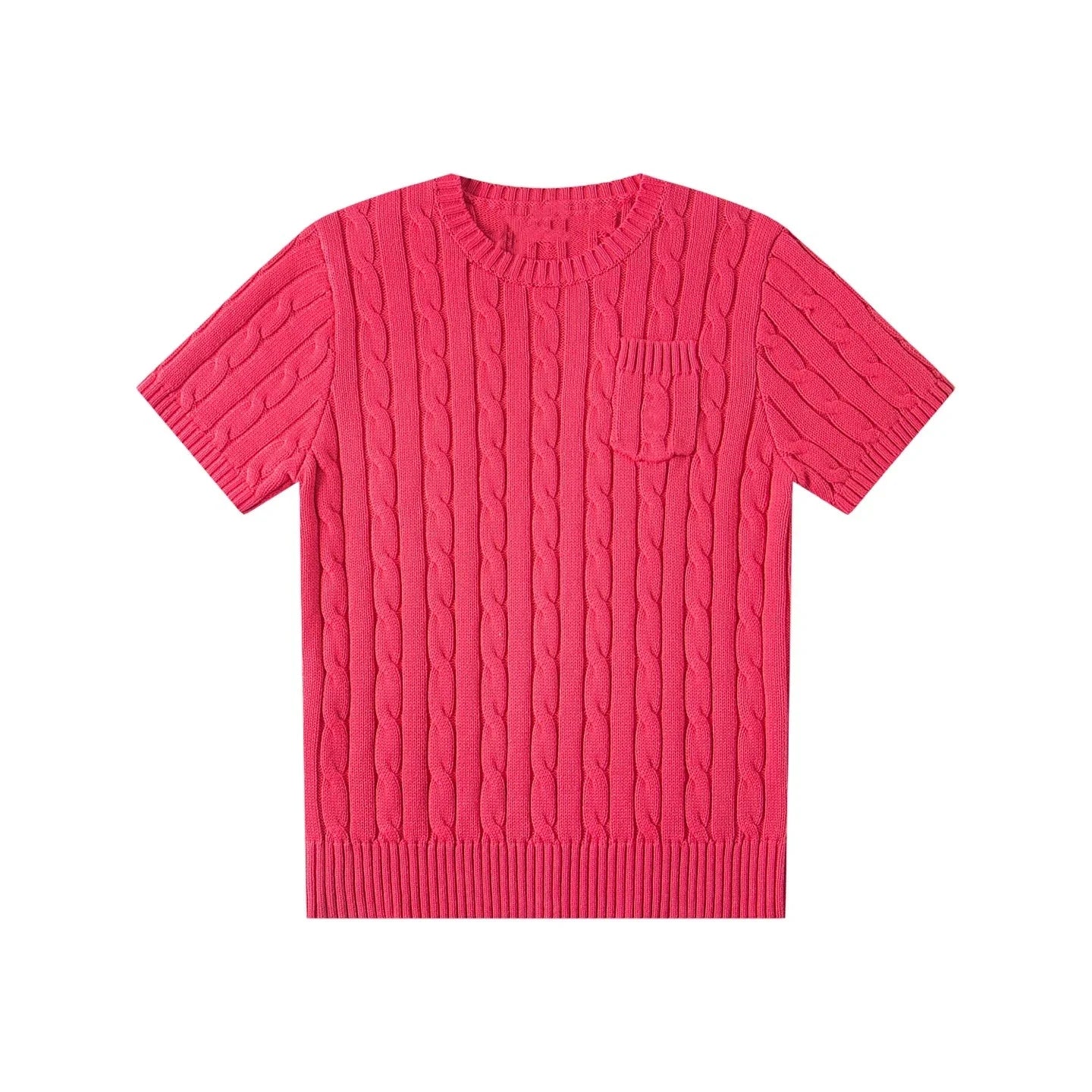 women's t-shirts and polos old money style Classic round neck Women's shirt embroidered chest pocket knitted short sleeved shirt