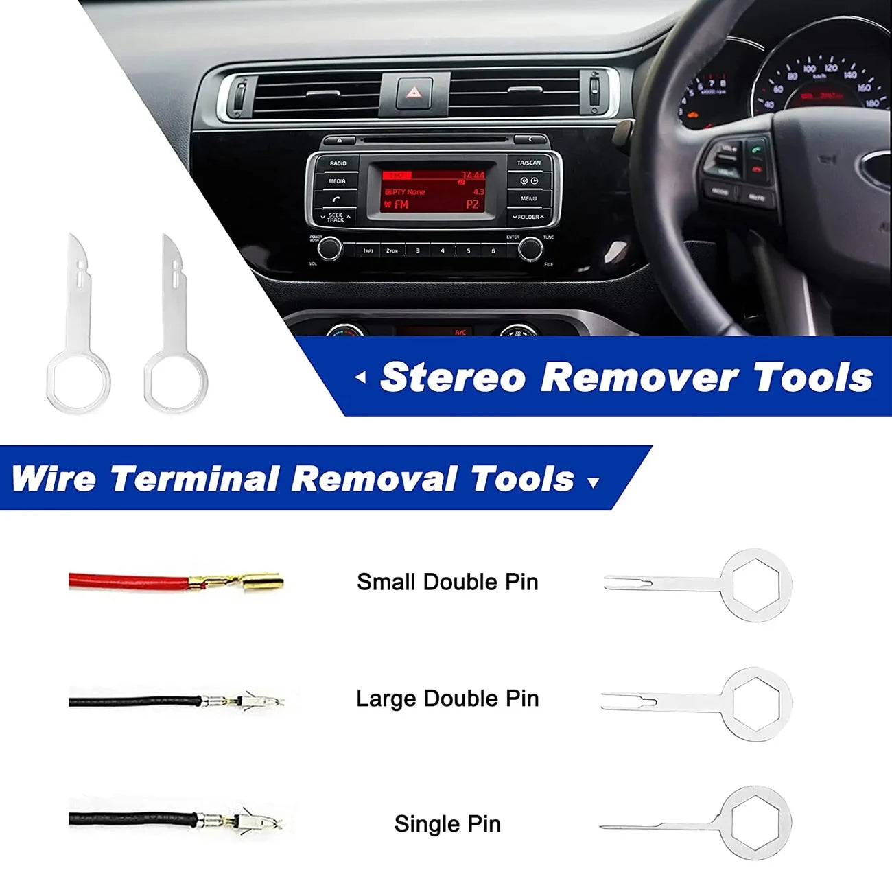 Car Trim Removal Tool Kit for Door/ Pannel/ Audio Dashboard/ Plastic Rivets/ Bumper/ Fastener Clips DIY Car Panel Disassembly