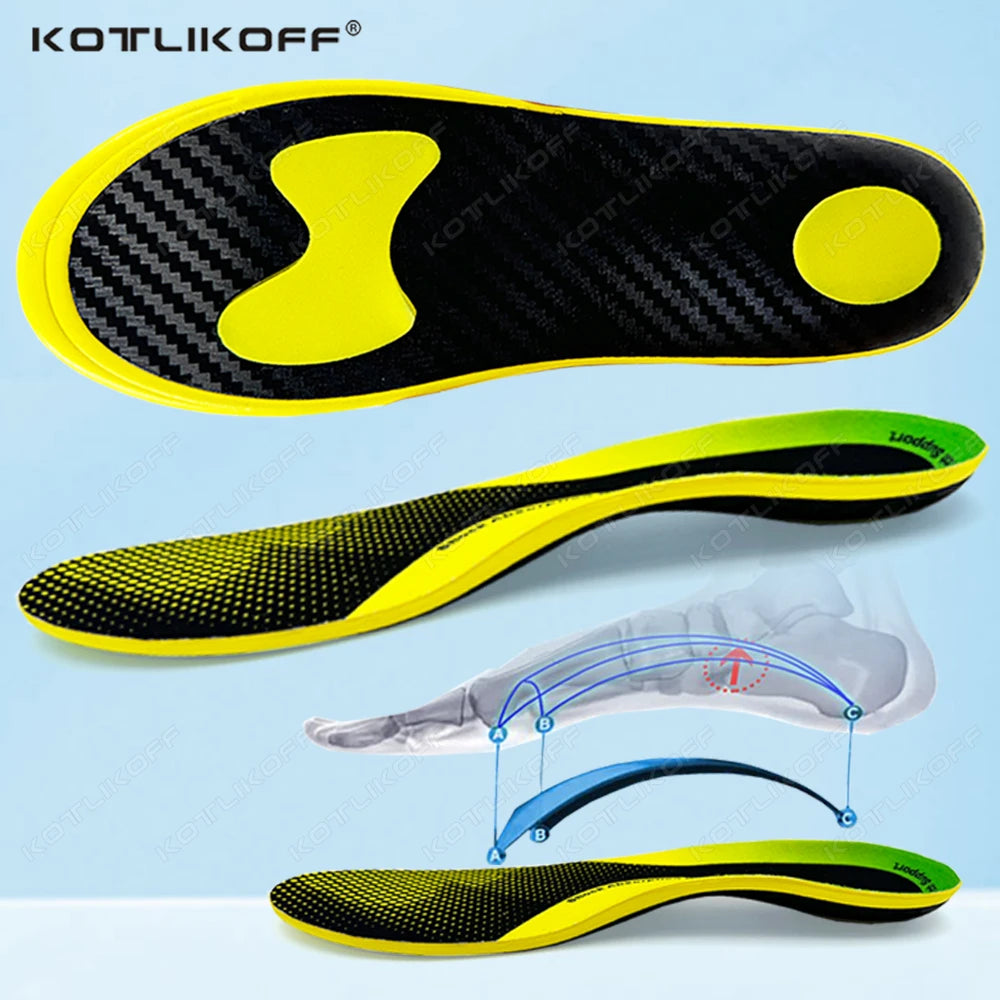 Full Palm Carbon Fiber Insoles High Elasticity Shock Absorption Outdoor Sports Running 3D Arch Support Ultra Light High Strength