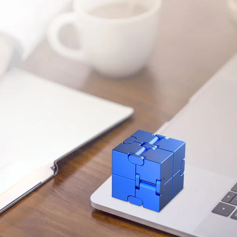 Metal Magic Cube Stress Relief Toy Cube Portable Educational Toys Decompresses Relax Toys for Children Adults Birthday Gift