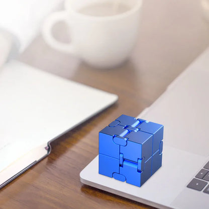 Metal Magic Cube Stress Relief Toy Cube Portable Educational Toys Decompresses Relax Toys for Children Adults Birthday Gift