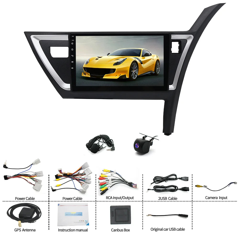 Car Double Din For 2012 - 2015 Toyota Corolla (RHP) 10-inch Android 13 car navigation built-in Carplay + Android auto / 4 + 64G