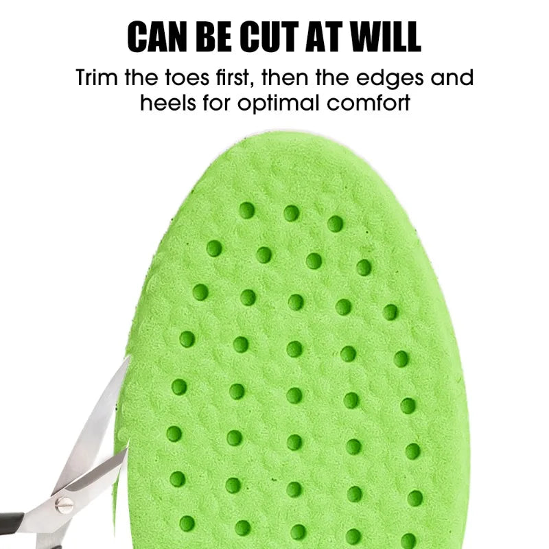 Breathable Deodorant Sports Insoles Inserts Shock Absorption Cushioning Shoe Pads Insoles Soft Comfortable Foot Care Accessories