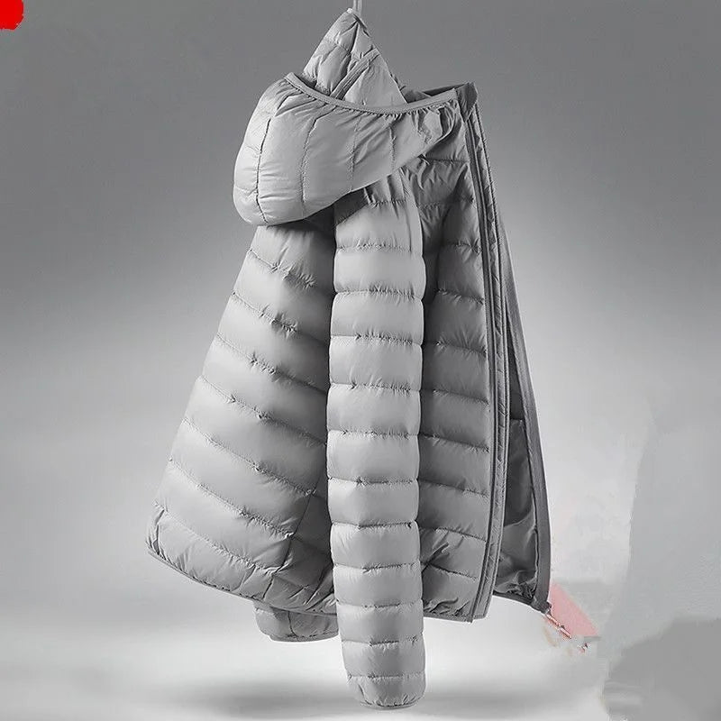 Lightweight Padded Jacket Men's Short Collar Hooded down Cotton Coat Youth Fashion Casual Cleanfit Zipper Closure  Color