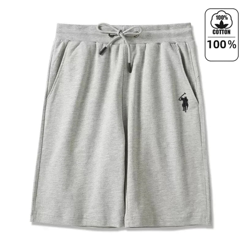 100%pure cotton high-end brand men's shorts summer fashion pony embroidery Paul breathable casual pants beach pants sports pants
